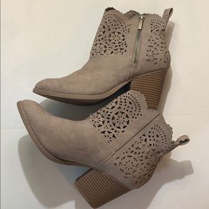 Sugar United Taupe Cut Ankle Booties